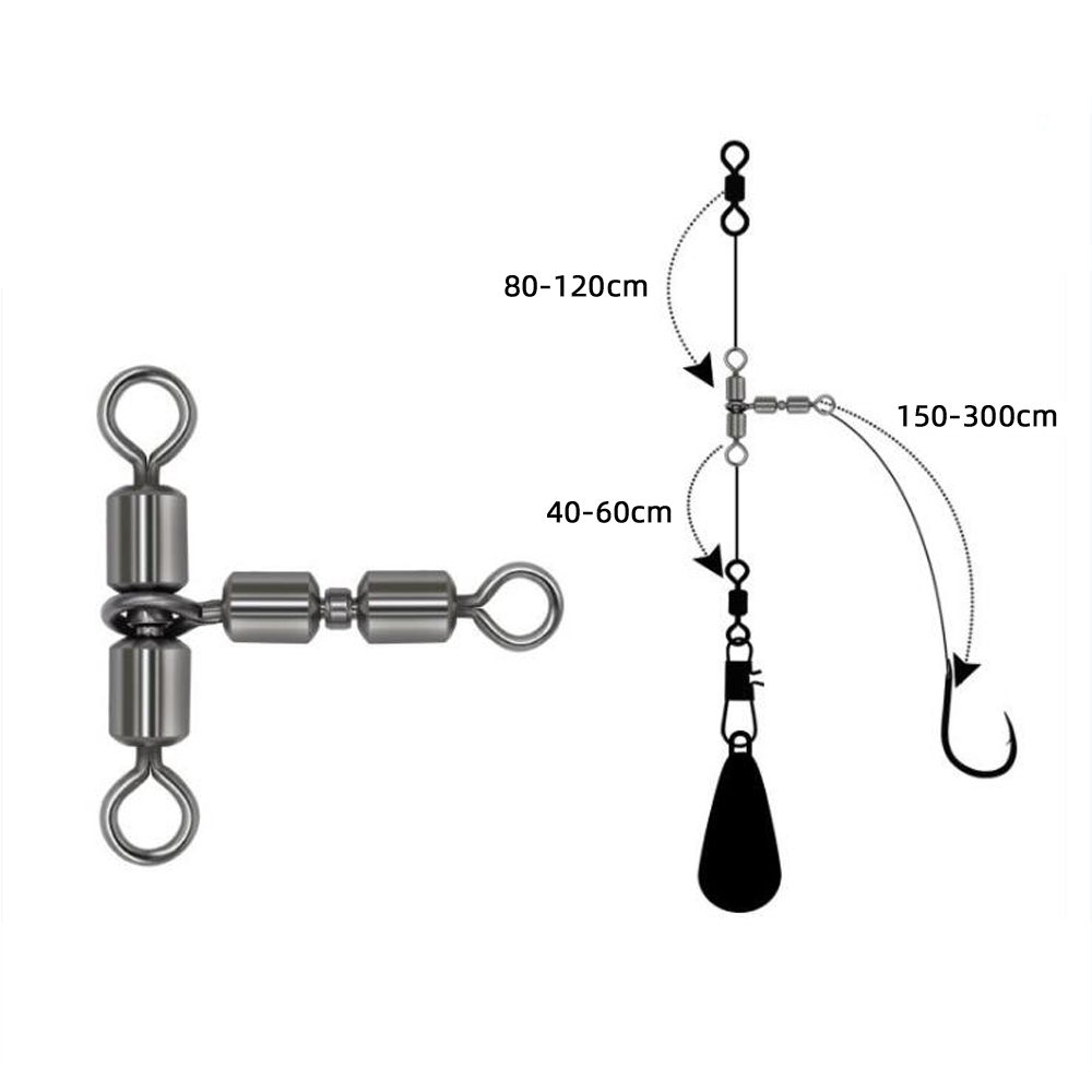 Tippet Line - 10PCS Double Fishing Rolling Swivels 3