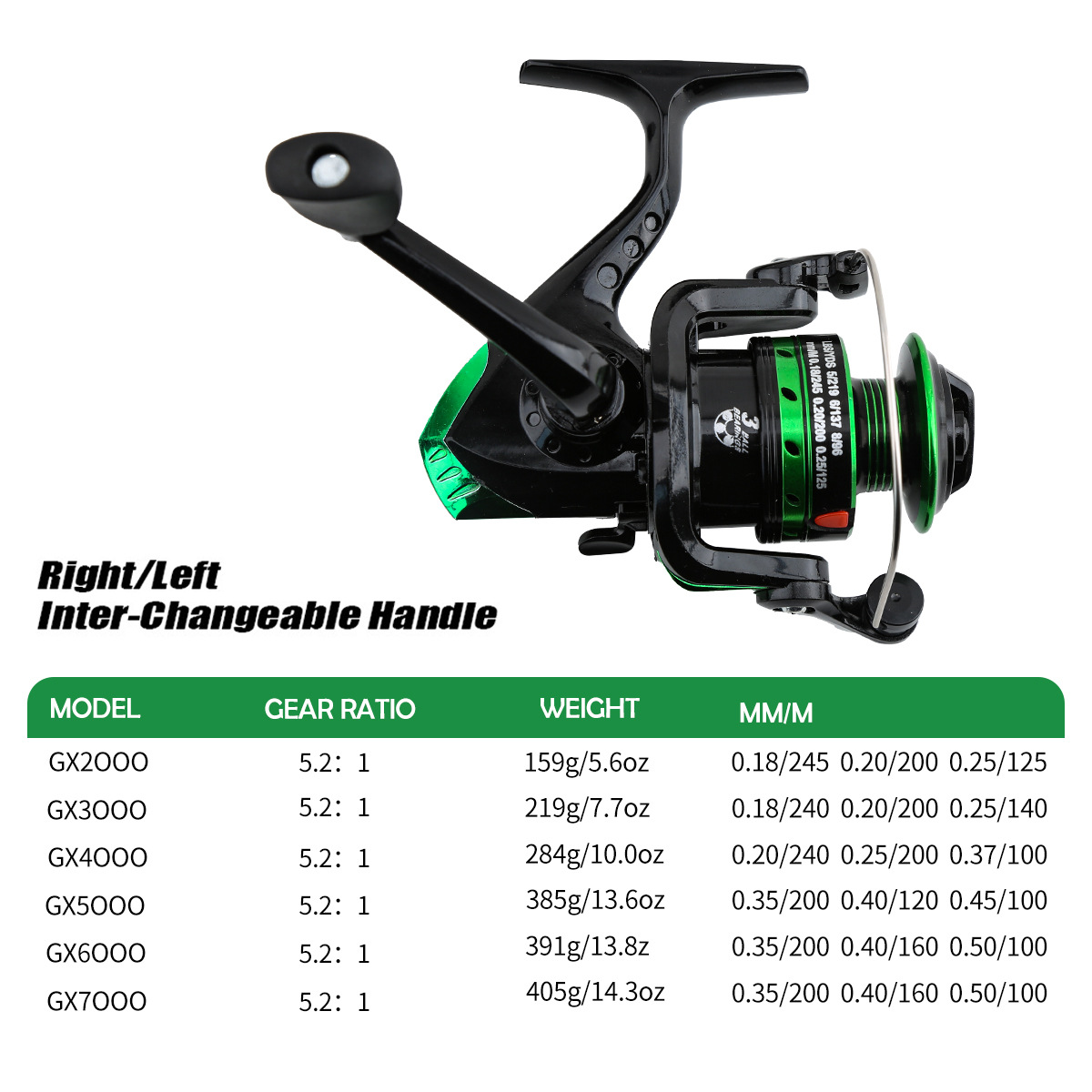 Freshwater Line - Metal Spinning Reel 5.2:1 Gear Ratio