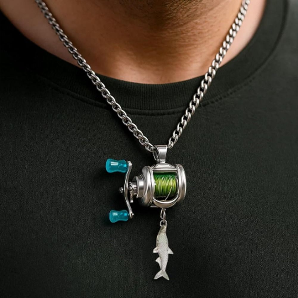 Fishing Line Spool - Mini Fishing Reel Necklace Fishing Rotating
