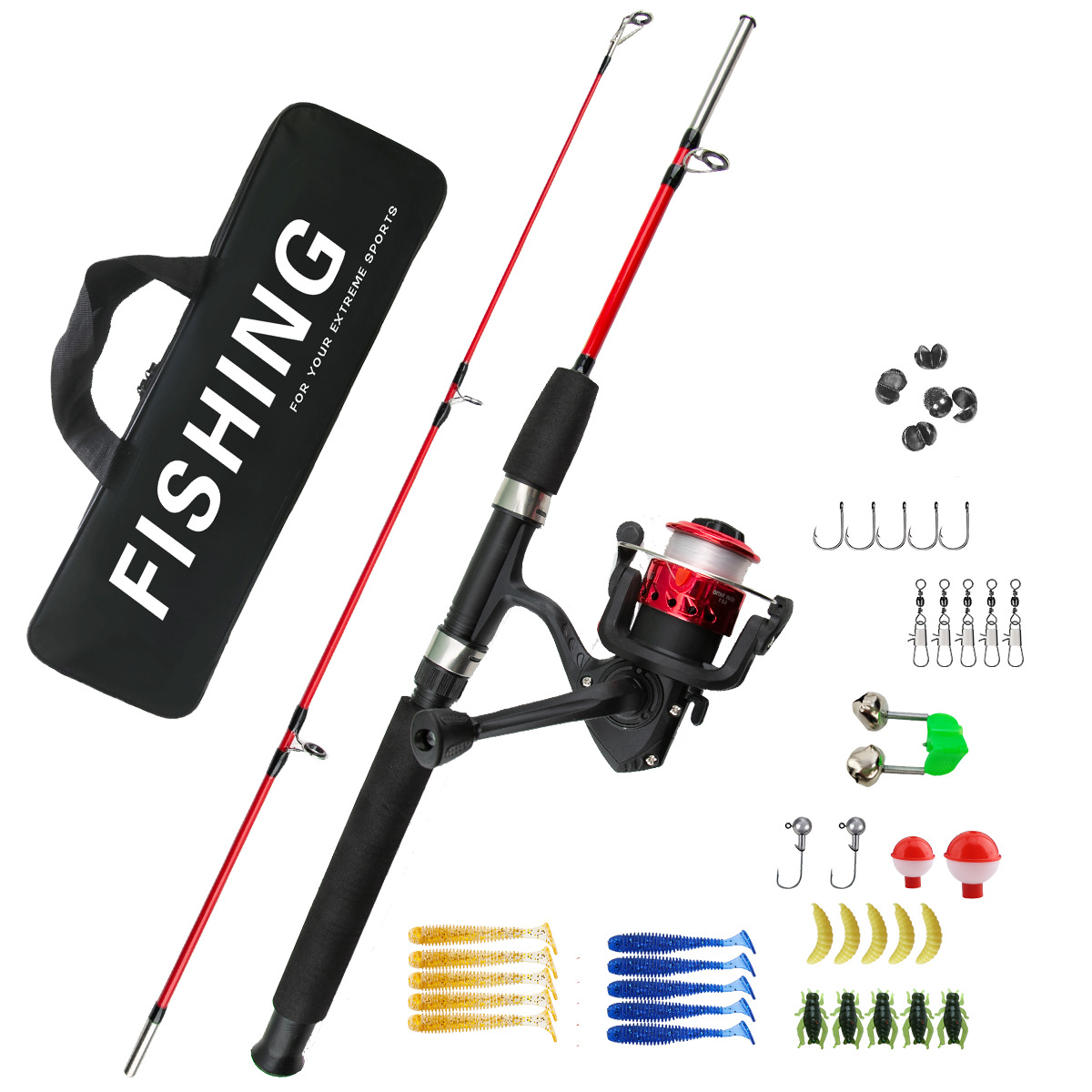 2 Sections Ice Fishing Rod Com - Ice Fishing Line 评论和价格