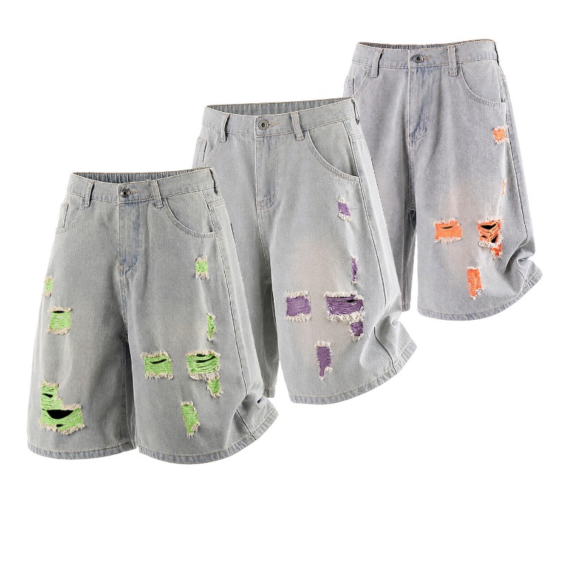 Men's Lined Ripped Denim Short - Fly Line 评论和价格