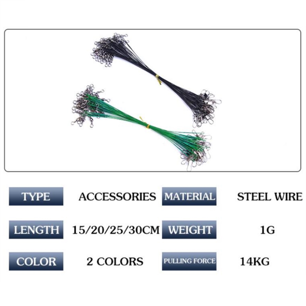 10pcs/lot Anti Bite Steel Fish - Leader Line 评论和价格