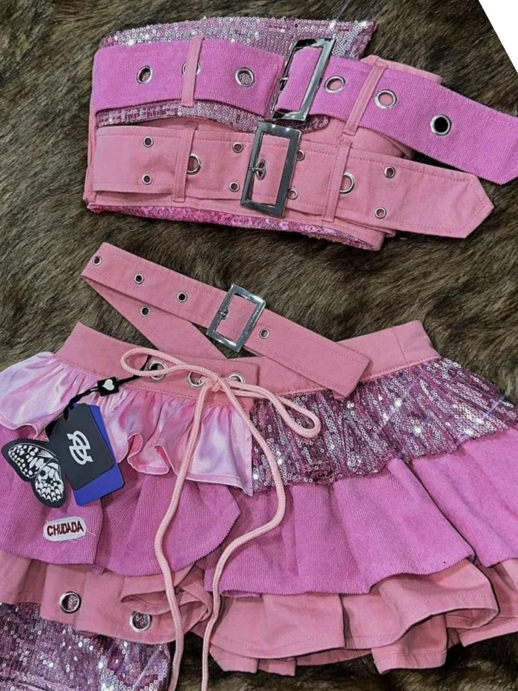 Punk Style Woman 2 Piece Sets  - Fly Line 评论和价格