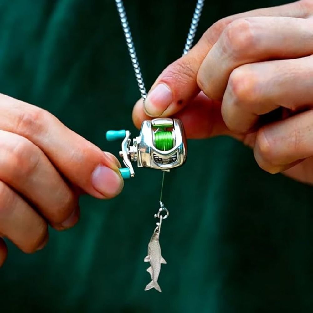 Mini Fishing Reel Necklace Fis - Fishing Line Spool 评论和价格
