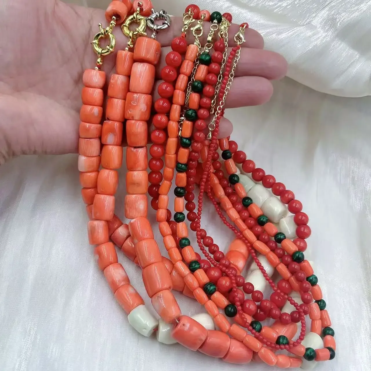 Orange Red Vintage Round Natur - Freshwater Line 评论和价格