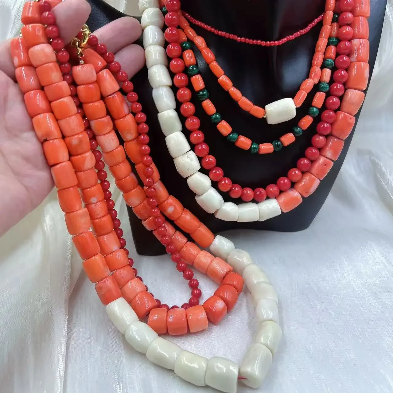 Orange Red Vintage Round Natur - Freshwater Line 评论和价格