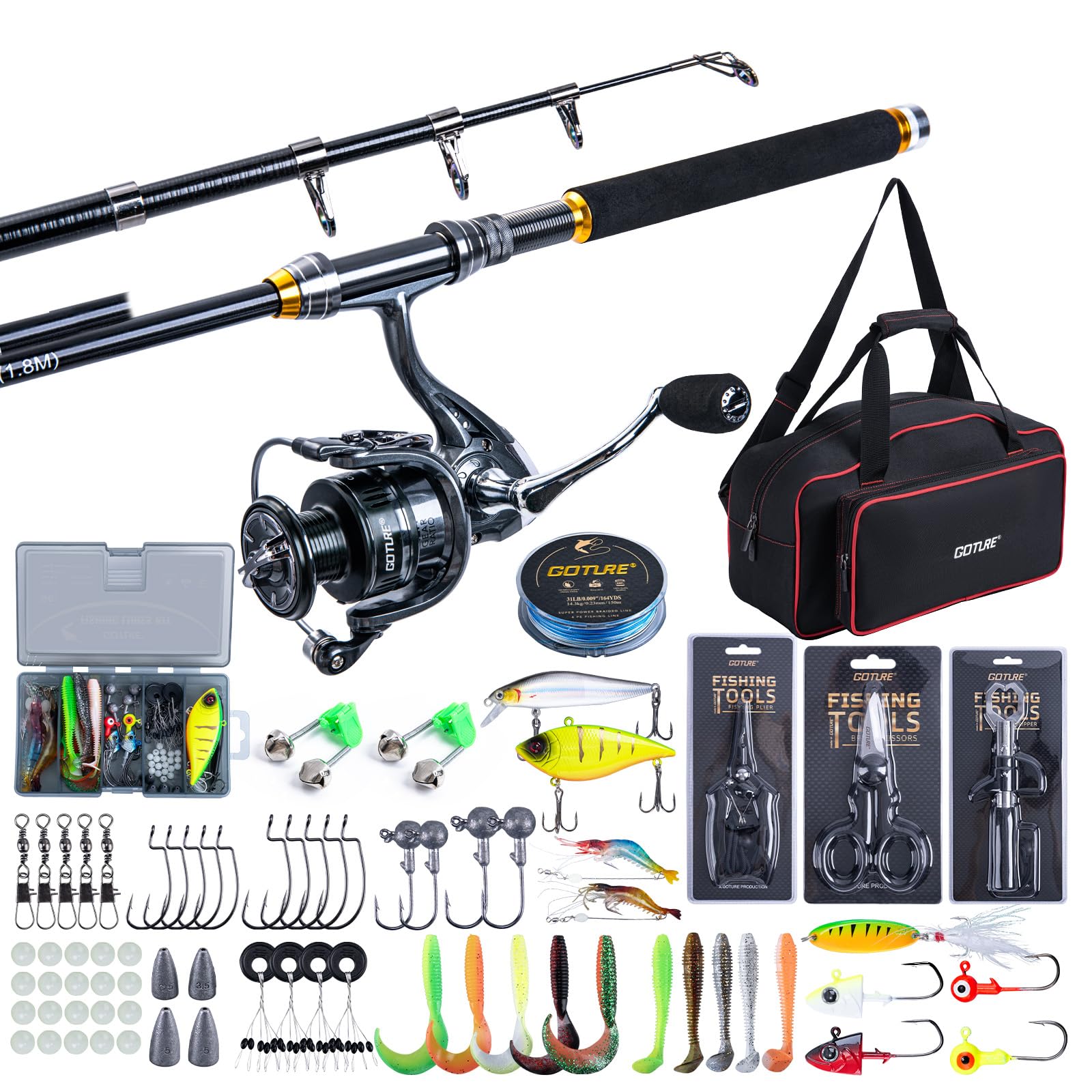 Goture Fishing Telescopic Rod  - Fishing Line Spooler 评论和价格